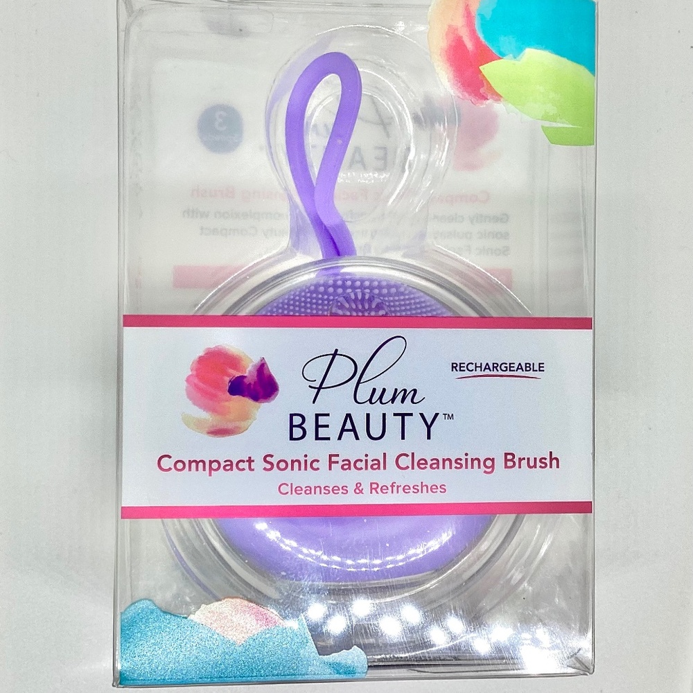 Plum Beauty Compact Sonic Facial Cleansing Brush - New